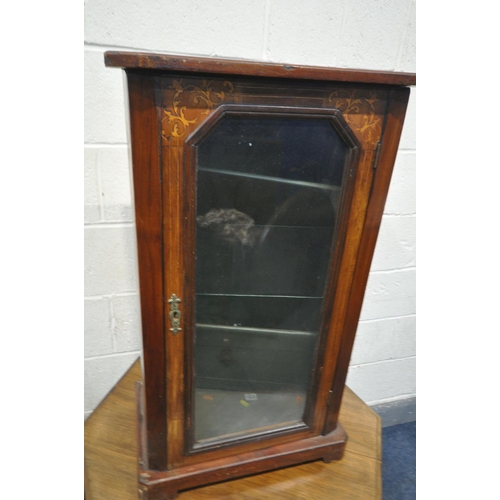 1272 - AN EDWARDIAN WALNUT OCTAGONAL CENTRE TABLE, a hardwood and bone inlaid occasional table, a late Vict... 