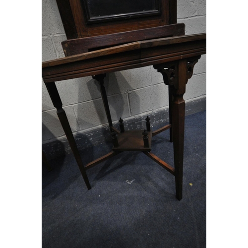 1272 - AN EDWARDIAN WALNUT OCTAGONAL CENTRE TABLE, a hardwood and bone inlaid occasional table, a late Vict... 