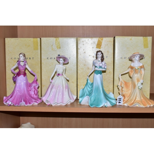 314 - FOUR BOXED COALPORT LADIES OF FASHION FIGURINES, comprising Margaret exclusive to figurine events in... 