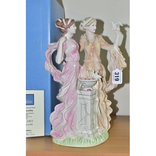 319 - A BOXED WEDGWOOD 'PEACE AND FRIENDSHIP' FIGURE GROUP, from The Classical Collection, with certificat... 