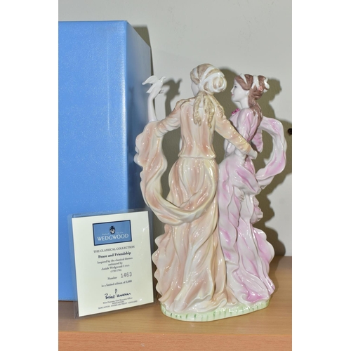 319 - A BOXED WEDGWOOD 'PEACE AND FRIENDSHIP' FIGURE GROUP, from The Classical Collection, with certificat... 