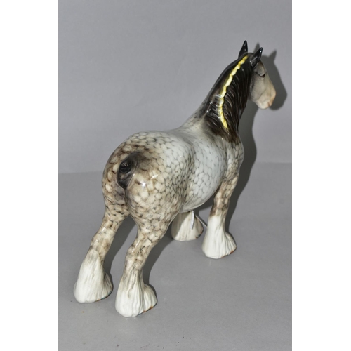 329 - A BESWICK ROCKING HORSE GREY SHIRE MARE, model no 818, height 21cm (1) (Condition report: back left ... 