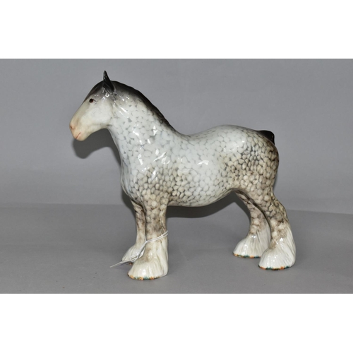 329 - A BESWICK ROCKING HORSE GREY SHIRE MARE, model no 818, height 21cm (1) (Condition report: back left ... 