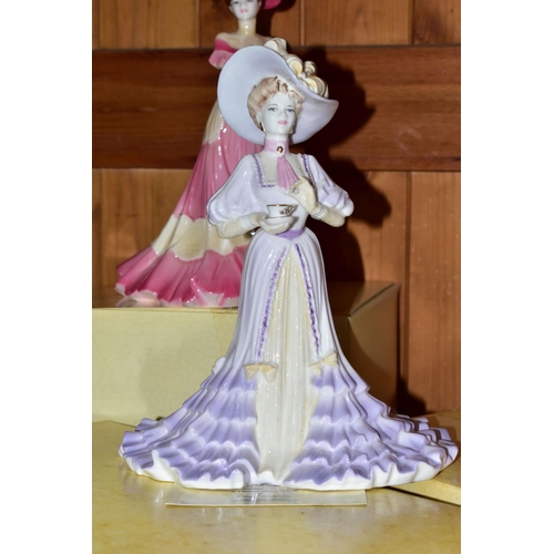 336 - FOUR BOXED COALPORT HIGH SOCIETY COLLECTION FIGURINES, limited editions, comprising Lady Elizabeth 2... 