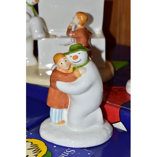 337 - FOUR BOXED COALPORT THE SNOWMAN CHARACTER FIGURES, comprising limited edition Time to Cool Down, no ... 