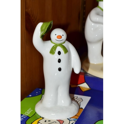 337 - FOUR BOXED COALPORT THE SNOWMAN CHARACTER FIGURES, comprising limited edition Time to Cool Down, no ... 