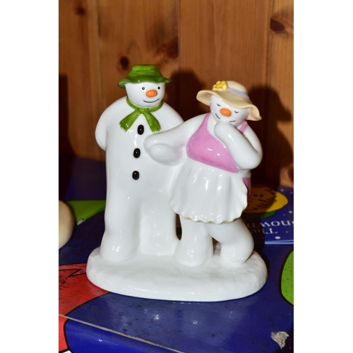 337 - FOUR BOXED COALPORT THE SNOWMAN CHARACTER FIGURES, comprising limited edition Time to Cool Down, no ... 