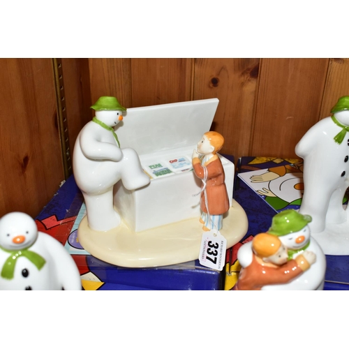 337 - FOUR BOXED COALPORT THE SNOWMAN CHARACTER FIGURES, comprising limited edition Time to Cool Down, no ... 