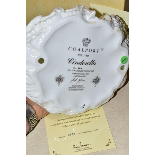 346 - A BOXED COALPORT COLLECTOR SOCIETY FIGURINE 'CINDERELLA', 194/200 with certificate, CONDITION, no ob... 