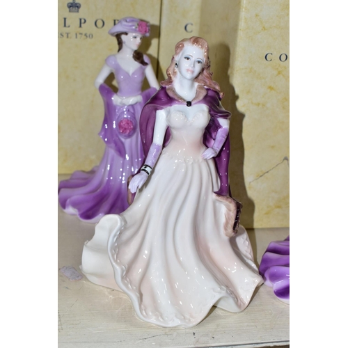 348 - FOUR BOXED COALPORT FIGURINES FROM THE 'LADIES OF FASHION' SERIES, comprising two  Lianna - one box ... 