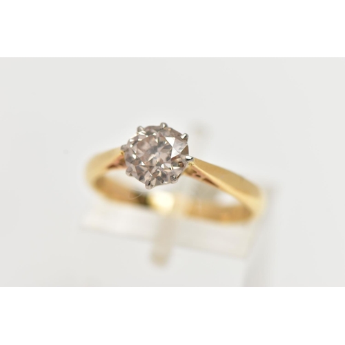 49 - A SINGLE STONE DIAMOND RING, old cut diamond, estimated total diamond weight 1.00ct, colour assessed... 