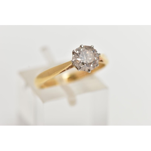 49 - A SINGLE STONE DIAMOND RING, old cut diamond, estimated total diamond weight 1.00ct, colour assessed... 