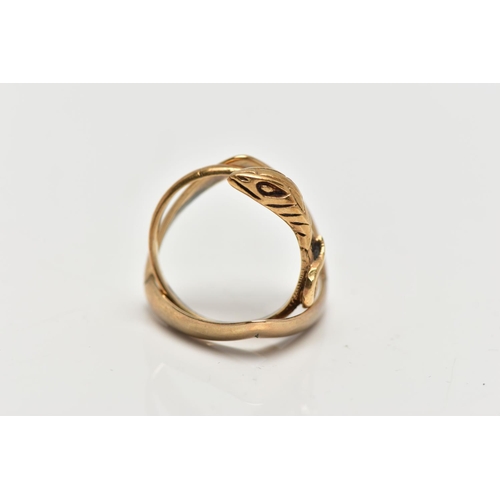 6 - TWO 9CT GOLD RINGS, the first a double wishbone ring, plain polished finish, hallmarked 9ct Birmingh... 