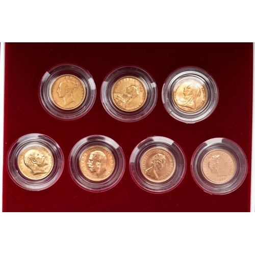 93 - A ROYAL MINT 'THE HALF SOVEREIGN PORTRAIT COLLECTION', containing seven coins, Victoria Young Head, ... 