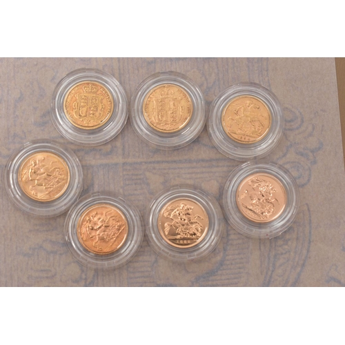 93 - A ROYAL MINT 'THE HALF SOVEREIGN PORTRAIT COLLECTION', containing seven coins, Victoria Young Head, ... 