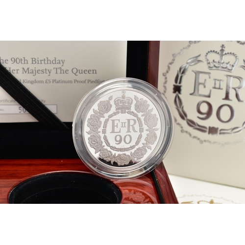 94 - A ROYAL MINT UNITED KINGDOM HER MAJESTY QUEEN ELIZABETH II PLATINUM PIEDFORT PROOF 90th BIRTHDAY (NO... 