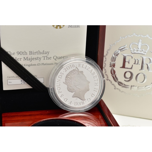 94 - A ROYAL MINT UNITED KINGDOM HER MAJESTY QUEEN ELIZABETH II PLATINUM PIEDFORT PROOF 90th BIRTHDAY (NO... 