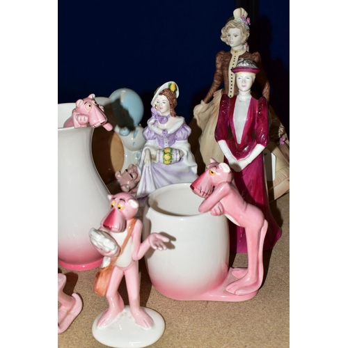 358 - SIX PINK PANTHER ORNAMENTS, from the Pink Panther Collection exclusively distributed by Royal Orlean... 