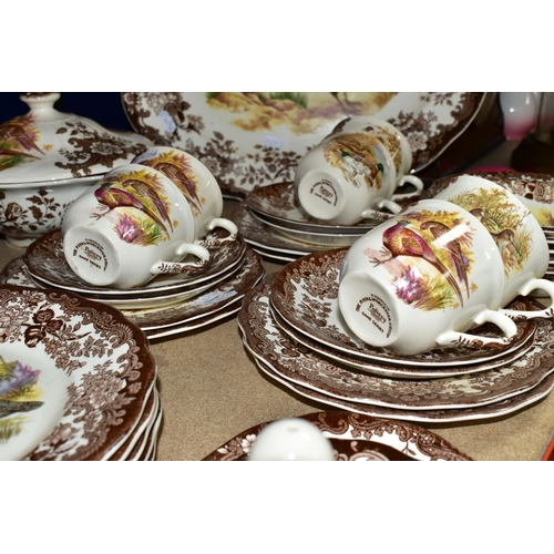 360 - A PALISSY 'GAME SERIES' PATTERN DINNER SET, comprising a large meat plate, six salad plates, diamete... 