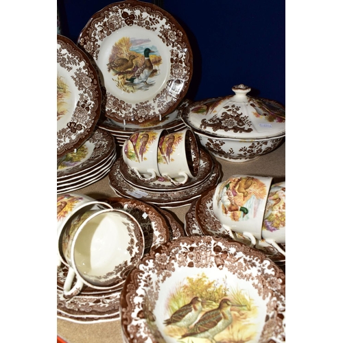 360 - A PALISSY 'GAME SERIES' PATTERN DINNER SET, comprising a large meat plate, six salad plates, diamete... 