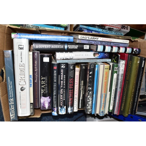 364 - FIVE BOXES OF ASSORTED BOOKS, over one hundred English history and miscellaneous books comprising Na... 