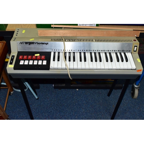 385 - THREE BOXES OF VINTAGE GAMES AND A BONTEMPI ORGAN, to include several boxed jigsaws, boxed board gam... 