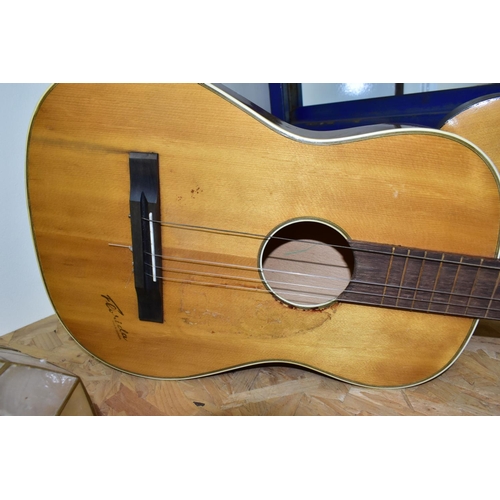 386 - TWO CLASSIC ACOUSTIC GUITARS, a 1950's Florida guitar made in Germany (two missing strings, missing ... 