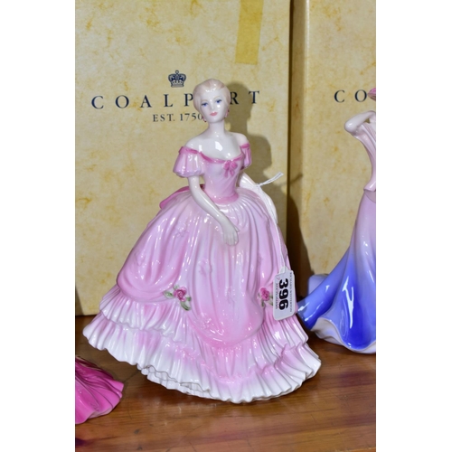 396 - FOUR BOXED LIMITED EDITION FIGURINES, comprising two 'Jacqui' figurines No.343 and N0.295, a 'Margot... 