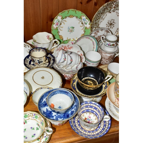 400 - A QUANTITY OF HAND PAINTED 19TH & 20TH CENTURY CHINA TEAWARES, comprising  a Rosenthal 'Winifred' cu... 