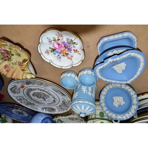 439 - A GROUP OF CERAMICS, thirty five pieces to include a Poole Pottery hand painted charger diameter 31c... 