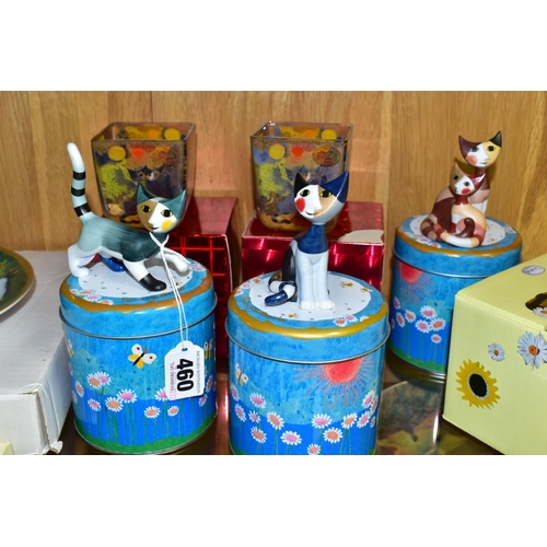 460 - A COLLECTION OF ROSINA WACHTMEISTER PORCELAIN 'CAT' FIGURINES, comprising a boxed Goebel photo frame... 