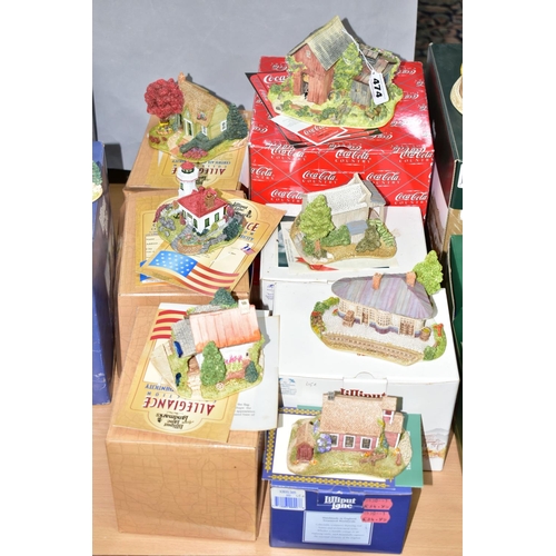 474 - SEVEN BOXED LILLIPUT LANE SCULPTURES OF AMERICAN THEME, with deeds unless mentioned, comprising Coun... 