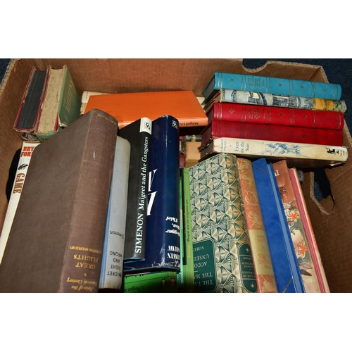 488 - BOOKS, five boxes containing approximately 190 - 200 titles in hardback and paperback format, subjec... 