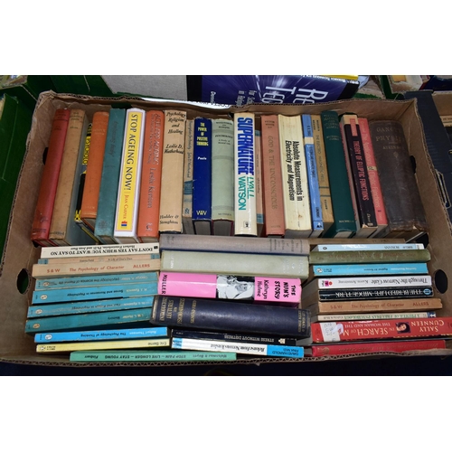 489 - BOOKS, six boxes containing approximately 200 - 210 titles in hardback and paperback format, subject... 