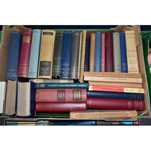 489 - BOOKS, six boxes containing approximately 200 - 210 titles in hardback and paperback format, subject... 