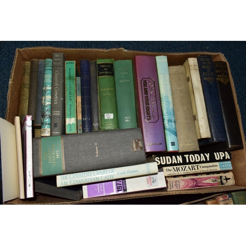 496 - BOOKS, seven boxes containing approximately 200 - 210 titles in hardback and paperback format, subje... 