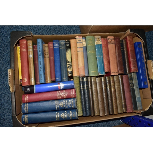 496 - BOOKS, seven boxes containing approximately 200 - 210 titles in hardback and paperback format, subje... 