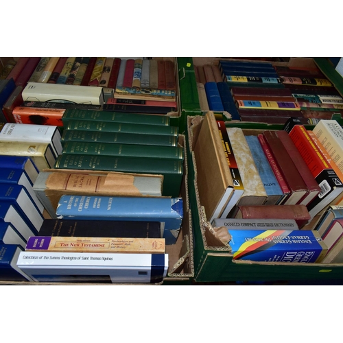 499 - BOOKS, four boxes containing approximately 100 - 120 titles in hardback and paperback format, subjec... 