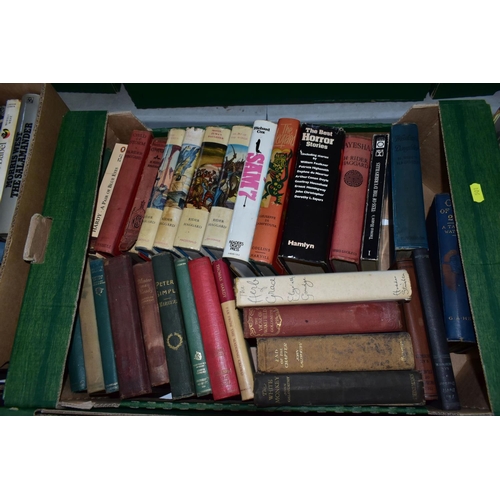 501 - BOOKS, six boxes containing approximately 200 titles in hardback and paperback formats subjects incl... 