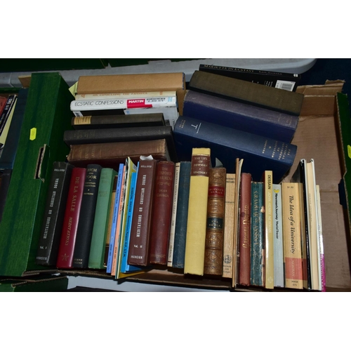 501 - BOOKS, six boxes containing approximately 200 titles in hardback and paperback formats subjects incl... 