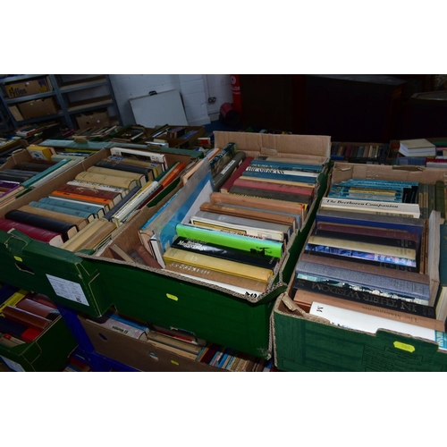 505 - BOOKS, seven boxes containing approximately 250-260 titles in hardback and paperback formats, subjec... 