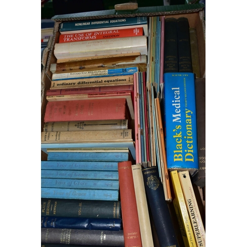 506 - BOOKS, six boxes containing approximately 210-220 titles in hardback and paperback formats, subjects... 