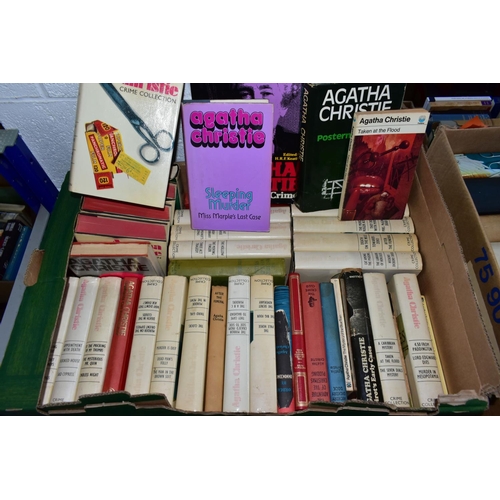 508 - BOOKS, five boxes of books containing 120-130 titles in hardback and paperback formats and one box c... 