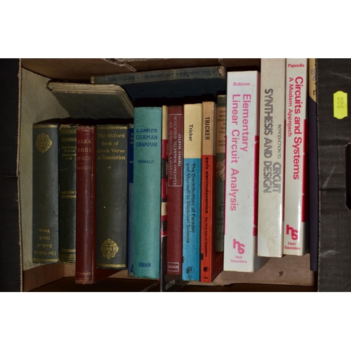 508 - BOOKS, five boxes of books containing 120-130 titles in hardback and paperback formats and one box c... 