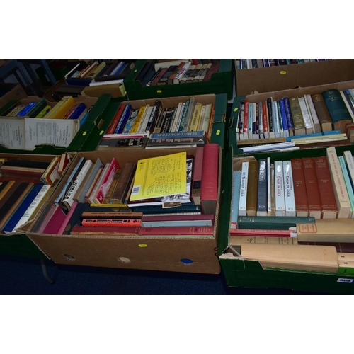 509 - BOOKS, six boxes containing approximately 200 - 210 titles in hardback and paperback format, subject... 