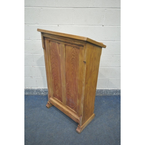 1200 - A STRIPPED OAK LECTERN, width 76cm x depth 40cm x height 128cm