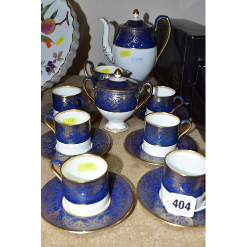 404 - A WEDGWOOD DEMITASSE COFFEE SET, comprising six coffee cans, six saucers, coffee pot, covered sugar ... 