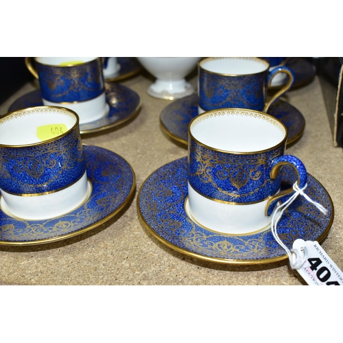 404 - A WEDGWOOD DEMITASSE COFFEE SET, comprising six coffee cans, six saucers, coffee pot, covered sugar ... 