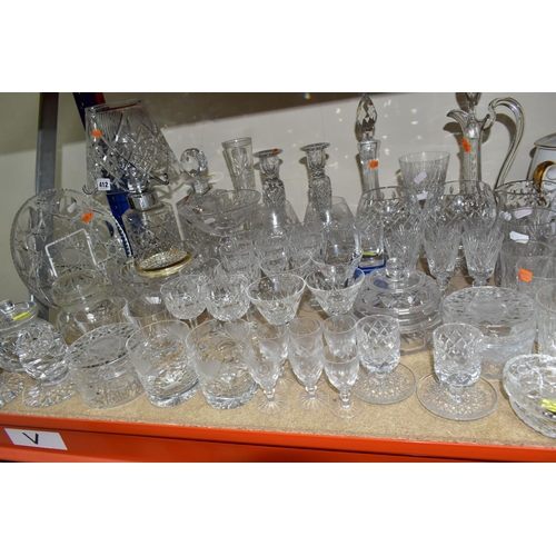 412 - A GROUP OF CUT CRYSTAL AND OTHER GLASS WARES, sixty to seventy pieces to include a cut crystal table... 