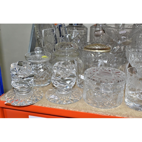 412 - A GROUP OF CUT CRYSTAL AND OTHER GLASS WARES, sixty to seventy pieces to include a cut crystal table... 